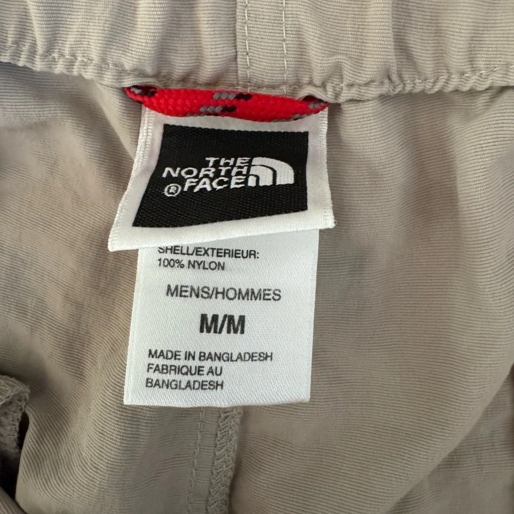 The North Face Nylon Hiking Shorts Tan Cargo Belted Utility Outdoor Medium